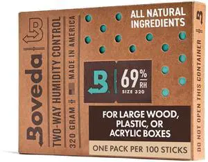 69% Two-Way Humidity Control Pack For Large Wood Humidifier Boxes & Plastic or Electric Coolers Size 320 Single Moisture Absorber Humidifier Pack Individually Wrapped Hydration Packet 69% Two-Way Humidity Control Pack For Large Wood Humidifier Boxes & Plastic or Electric Coolers Size 320 Single Moisture Absorber Humidifier Pack Individually Wrapped Hydration Packet