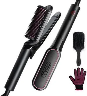 Flat Iron Hair Straightener Brush 2 in 1, 200M Ions Hair Straighteners for Women, Ceramic Straightening Hot Comb for Anti-Frizz Straights, Waves, Curl, 3X Less Heat Damage, Dual Voltage, Black Flat Iron Hair Straightener Brush 2 in 1, 200M Ions Hair Straighteners for Women, Ceramic Straightening Hot Comb for Anti-Frizz Straights, Waves, Curl, 3X Less Heat Damage, Dual Voltage, Black