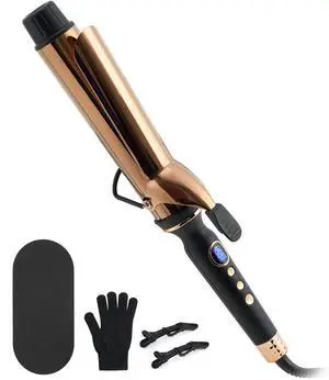 Titanium 2 Inch Curling IronExtra-Long Barrel for Long Hair, Curling Iron 2 Inch with Dual PTC Heater, 12 Heat Settings Big Barrel Curling Irons, 60 Mins Auto-Off & Dual Voltage Titanium 2 Inch Curling IronExtra-Long Barrel for Long Hair, Curling Iron 2 Inch with Dual PTC Heater, 12 Heat Settings Big Barrel Curling Irons, 60 Mins Auto-Off & Dual Voltage