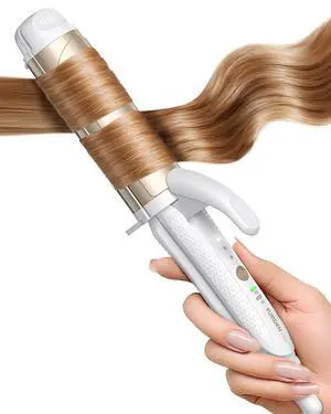 Dual-Voltage Curling Iron: 110V-240V 1 1/2 Inch Ceramic Wide Barrel 2-in-1 Curling Iron for Chin Length Hair - Europe Travel for Soft Curls with Clamp Dual-Voltage Curling Iron: 110V-240V 1 1/2 Inch Ceramic Wide Barrel 2-in-1 Curling Iron for Chin Length Hair - Europe Travel for Soft Curls with Clamp