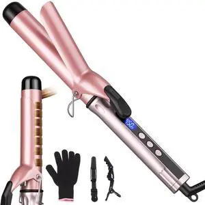 Hair Curling Wand 1.25Inch Curling Iron, Professional Ceramic Hair Curler Wand with Heat-Resistant Glove, Dual Voltage Hair Curling Wand 1.25Inch Curling Iron, Professional Ceramic Hair Curler Wand with Heat-Resistant Glove, Dual Voltage