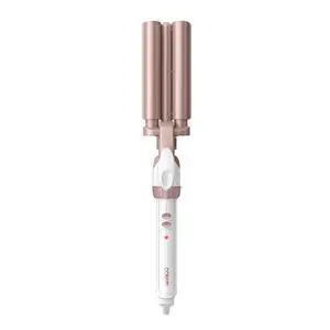 Double Ceramic 3 Barrel Curling Iron, Triple Barrel Waver Hair Tool Creates Deep, Continuous Waves, Hair Curler for All Hair Lengths, White/Rose Gold Double Ceramic 3 Barrel Curling Iron, Triple Barrel Waver Hair Tool Creates Deep, Continuous Waves, Hair Curler for All Hair Lengths, White/Rose Gold