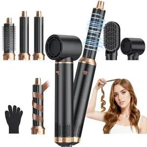 5 in 1 Blow Dryer Brush Set, Detachable Hot Air Styler & Hair Dryer Brush for Women, Blowout Brush with Auto Wrap Curling Iron, Smoothing Brush & Round Brush Volumizer for All Hair Types 5 in 1 Blow Dryer Brush Set, Detachable Hot Air Styler & Hair Dryer Brush for Women, Blowout Brush with Auto Wrap Curling Iron, Smoothing Brush & Round Brush Volumizer for All Hair Types
