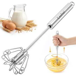 Upgraded Stainless Steel Semi-Automatic Whisk, Easy Push Hand Whisks for Eggs, Cream, Coffee & Light Mixing, Easy Clean Kitchen Whisk for Everyday Cooking (10in) Upgraded Stainless Steel Semi-Automatic Whisk, Easy Push Hand Whisks for Eggs, Cream, Coffee & Light Mixing, Easy Clean Kitchen Whisk for Everyday Cooking (10in)