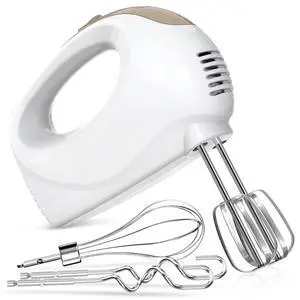 Handmixer Electric Handheld - 5 Speed Portable Kitchen Mixer Electric with 5 Stainless Steel Accessories Whisk, Food Beater for Whipping Mixing Cookies Handmixer Electric Handheld - 5 Speed Portable Kitchen Mixer Electric with 5 Stainless Steel Accessories Whisk, Food Beater for Whipping Mixing Cookies