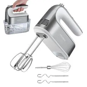 -400W Hand Mixer with Turbo Boost - 5-Speed, One-Touch Release, Copper Motor - 5 Dishwasher-Safe Attachments - 110V Heavy Duty Mixer for Baking, Whipping & Dough -400W Hand Mixer with Turbo Boost - 5-Speed, One-Touch Release, Copper Motor - 5 Dishwasher-Safe Attachments - 110V Heavy Duty Mixer for Baking, Whipping & Dough