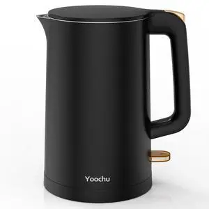 Electric Tea Kettle, 1.7L Stainless Steel Cool Touch Double Wall, Hot Water Boiler, 1500W Fast Boiling, Boil Dry Protection, BPA-Free, Black Electric Tea Kettle, 1.7L Stainless Steel Cool Touch Double Wall, Hot Water Boiler, 1500W Fast Boiling, Boil Dry Protection, BPA-Free, Black