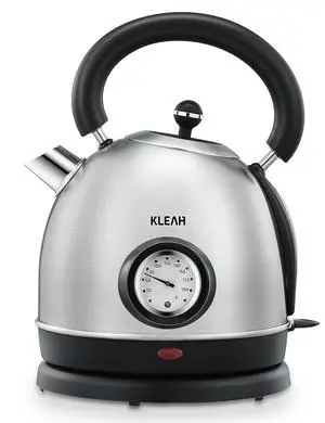 Retro Electric Water Kettle 1.8L Stainless Steel for Boiling Water with Temperature Gauge, Visible Water Level Line, Led Light, Auto Shut-Off & Boil-Dry Protection, 1500W Fast Heating Retro Electric Water Kettle 1.8L Stainless Steel for Boiling Water with Temperature Gauge, Visible Water Level Line, Led Light, Auto Shut-Off & Boil-Dry Protection, 1500W Fast Heating