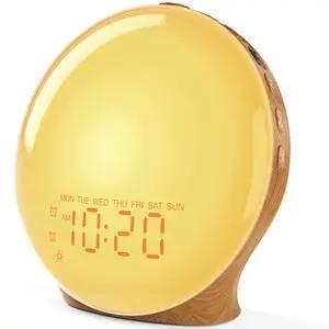 Full-Screen Wake Up Light Sunrise Alarm Clocks for Bedrooms, White Noise Machine for Heavy Sleepers, 25 Natural Sounds, Dual Alarms, FM Radio, 17 Dimmable Colors, Bluetooth Speaker Full-Screen Wake Up Light Sunrise Alarm Clocks for Bedrooms, White Noise Machine for Heavy Sleepers, 25 Natural Sounds, Dual Alarms, FM Radio, 17 Dimmable Colors, Bluetooth Speaker