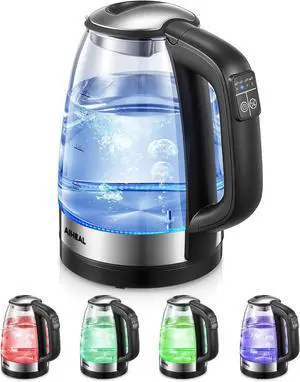 Electric Kettle, Glass Kettle Temperature Control With 5 Colors LED Lights Variable, Keep Warm, Fast Boiling Electric Kettle, Stainless Steel Inner Lid & Bottom, 1.7L Electric Kettle, Glass Kettle Temperature Control With 5 Colors LED Lights Variable, Keep Warm, Fast Boiling Electric Kettle, Stainless Steel Inner Lid & Bottom, 1.7L