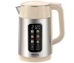 Electric Kettle 1.7L Touch Screen Temperature Control Water Boiler, No Plastic Contact with Water. 6 Presets For Tea and Coffee, 2 Hours Keep Warm, Auto Shut Off, Cream & Stainless Steel Color Electric Kettle 1.7L Touch Screen Temperature Control Water Boiler, No Plastic Contact with Water. 6 Presets For Tea and Coffee, 2 Hours Keep Warm, Auto Shut Off, Cream & Stainless Steel Color