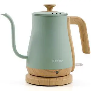 Electric Kettle, Electric Tea Kettle Stainless Steel, Gooseneck Electric Kettle, 1000W Hot Water Kettle Electric Auto Shut Off, 0.8L, Wood-like Grain Finish Handle, Light Green Electric Kettle, Electric Tea Kettle Stainless Steel, Gooseneck Electric Kettle, 1000W Hot Water Kettle Electric Auto Shut Off, 0.8L, Wood-like Grain Finish Handle, Light Green