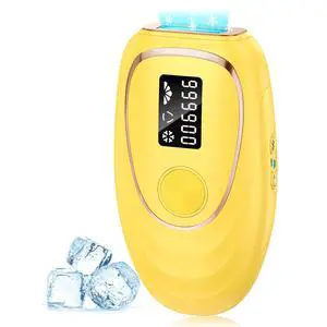 IPL Laser Hair Removal Device for Women & Men - Home 45°F Ice-Cooling Contact for Painless & Long-Lasting Results, 86% Hair Reduction in 3 Weeks for Full Body & Bikini Line, Yellow IPL Laser Hair Removal Device for Women & Men - Home 45°F Ice-Cooling Contact for Painless & Long-Lasting Results, 86% Hair Reduction in 3 Weeks for Full Body & Bikini Line, Yellow