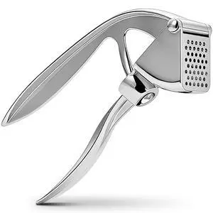 Premium Stainless Steel Garlic Press - Heavy-Duty Professional Garlic Mincer Crusher with Ergonomic Handle, Rust-Proof, Dishwasher Safe, Easy to Squeeze & Clean - Silver Premium Stainless Steel Garlic Press - Heavy-Duty Professional Garlic Mincer Crusher with Ergonomic Handle, Rust-Proof, Dishwasher Safe, Easy to Squeeze & Clean - Silver