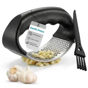 Stainless Steel Garlic Press Easy Garlic Crushing for Daily Cooking, Durable Rust-Proof Garlic Mincer, Heavy Duty Crusher & Chopper Tool with Cleaning Brush, Comfortable Grip Handle Stainless Steel Garlic Press Easy Garlic Crushing for Daily Cooking, Durable Rust-Proof Garlic Mincer, Heavy Duty Crusher & Chopper Tool with Cleaning Brush, Comfortable Grip Handle
