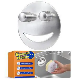 Stainless Steel Sponge Holder For Scrub Daddy Mommy Sponge, Bathroom Kitchen Sink Caddy Organizer Storage with Suction Cup, Dishwasher Safe, Keep Sponge Dry, Silver, 1-Pack Stainless Steel Sponge Holder For Scrub Daddy Mommy Sponge, Bathroom Kitchen Sink Caddy Organizer Storage with Suction Cup, Dishwasher Safe, Keep Sponge Dry, Silver, 1-Pack