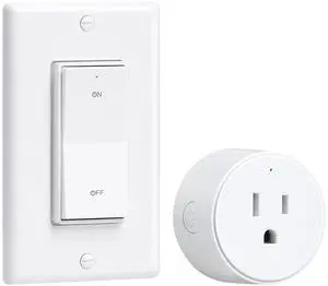 Remote Control Outlet Plug with Decorator Rocker Wall Switch Remote Control Outlet Plug with Decorator Rocker Wall Switch