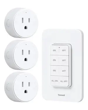 3 Independent Remote Control Outlets with Wireless Wall Switch 3 Independent Remote Control Outlets with Wireless Wall Switch