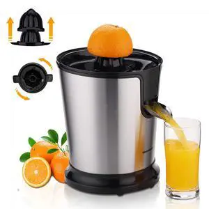 Electric Citrus Juicer, Lemon Squeezer with Stainless Steel, Orange Squeezer with Two Cones, Powerful Motor for Grapefruits, Orange and Lemon, Black Electric Citrus Juicer, Lemon Squeezer with Stainless Steel, Orange Squeezer with Two Cones, Powerful Motor for Grapefruits, Orange and Lemon, Black