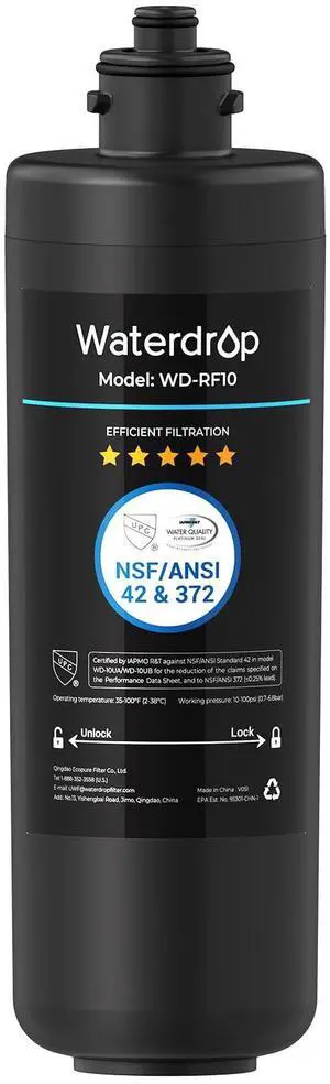 RF10 Water Filter Replacement for Waterdrop 10UA/10UB/10UB-B Under Sink Water Filter, Reduces PFAS, PFOA/PFOS, Lead, Chlorine, Bad Taste & Odor, NSF/ANSI 42 Certified, 1 Year, 1 Pack RF10 Water Filter Replacement for Waterdrop 10UA/10UB/10UB-B Under Sink Water Filter, Reduces PFAS, PFOA/PFOS, Lead, Chlorine, Bad Taste & Odor, NSF/ANSI 42 Certified, 1 Year, 1 Pack