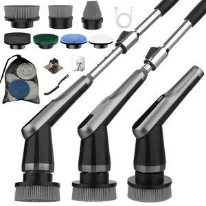 Electric Spin Scrubber, 10-in-1 Shower Scrubber & Retractable Long Handle, 44 lbs High-Torque & Variable Speed Shower Cleaning Brush for Bathroom,Toilet, Bathtub, Kitchen, Tile Floors, Electric Spin Scrubber, 10-in-1 Shower Scrubber & Retractable Long Handle, 44 lbs High-Torque & Variable Speed Shower Cleaning Brush for Bathroom,Toilet, Bathtub, Kitchen, Tile Floors,
