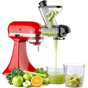 Masticating Juicer Attachment for KitchenAid Stand Mixer - Cold Press Dual Feed Chute Accessory, Slow Juicing Parts for Fruits & Vegetables Masticating Juicer Attachment for KitchenAid Stand Mixer - Cold Press Dual Feed Chute Accessory, Slow Juicing Parts for Fruits & Vegetables