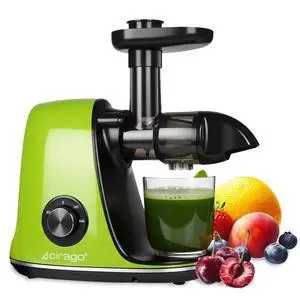 Horizontal Cold Press Juicer, Two Speed Adjustments, Slow Masticating Juicer Extractor, Easy to Clean, Silent Motor, Suitable for Vegetables and Fruits, BPA Free (Green) Horizontal Cold Press Juicer, Two Speed Adjustments, Slow Masticating Juicer Extractor, Easy to Clean, Silent Motor, Suitable for Vegetables and Fruits, BPA Free (Green)