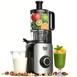 Stainless Steel Cold Press Juicer, 5.0 Inch Wide Feed Chute Stainless Steel Cold Press Juicer, 5.0 Inch Wide Feed Chute