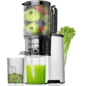 Cold Press Juicer, 5.8" Wide Feed Chute Juice Extractor Machine with 400W, High Juice Yield, Slow Masticating Juicer for Whole Vegetables & Fruits, Silver Cold Press Juicer, 5.8" Wide Feed Chute Juice Extractor Machine with 400W, High Juice Yield, Slow Masticating Juicer for Whole Vegetables & Fruits, Silver