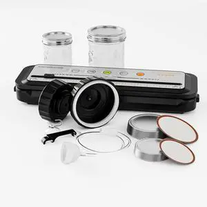 Food Sealer w/Premium Kit with Accessory Hose for Wide and Regular Mouth Sealer, Dry & Moist Food Modes, Compact Design with 10 Vacuum Bags & 20 Mason Tin Lids. (Premium) Food Sealer w/Premium Kit with Accessory Hose for Wide and Regular Mouth Sealer, Dry & Moist Food Modes, Compact Design with 10 Vacuum Bags & 20 Mason Tin Lids. (Premium)