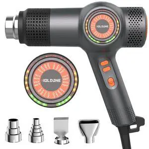 Heat Gun Fast Heating 1800W 122-1202 LED 3-color light to display temperature Shrink wrap heat gun with 4 Nozzles for Soften,Car film,Drying Heat Gun Fast Heating 1800W 122-1202 LED 3-color light to display temperature Shrink wrap heat gun with 4 Nozzles for Soften,Car film,Drying