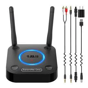 B06TX Bluetooth 5.3 Transmitter for TV to Wireless Headphone/Speaker, Bluetooth Adapter for TV w/Volume Control, AUX/RCA/Optical/Coaxial Audio Inputs, Plug n Play, aptX Low Latency & HD B06TX Bluetooth 5.3 Transmitter for TV to Wireless Headphone/Speaker, Bluetooth Adapter for TV w/Volume Control, AUX/RCA/Optical/Coaxial Audio Inputs, Plug n Play, aptX Low Latency & HD