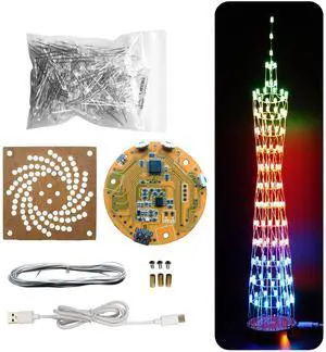 Led Canton Tower Model DIY Electronic Kit, Handmade Soldering Project Kit, 12 Led Circles, Height 38cm. (GZT12) Led Canton Tower Model DIY Electronic Kit, Handmade Soldering Project Kit, 12 Led Circles, Height 38cm. (GZT12)
