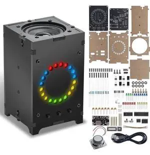 DIY Bluetooth-Compatible Speaker Kit, Sound Amplifier Soldering Project with Colorful LED Spectrum Light, 5.4 Wireless Electronics STEM Kit for Teens, School Projects and Home Desk Decor DIY Bluetooth-Compatible Speaker Kit, Sound Amplifier Soldering Project with Colorful LED Spectrum Light, 5.4 Wireless Electronics STEM Kit for Teens, School Projects and Home Desk Decor