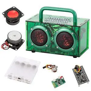 DIY Bluetooth Speaker Kit with LED Light, Green Transparent Acrylic DIY Bluetooth Speaker Kit with LED Light, Green Transparent Acrylic