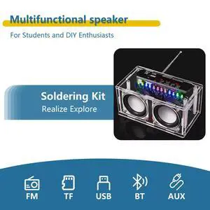 Compatible Speaker Kit Soldering Practice kit Voice-Activated Level Indicator Dual Channel Speaker for Soldering Project Transparent Compatible Speaker Kit Soldering Practice kit Voice-Activated Level Indicator Dual Channel Speaker for Soldering Project Transparent