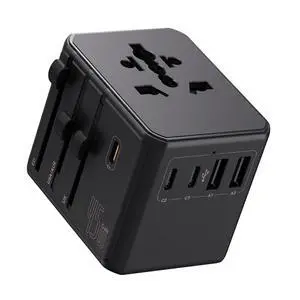 Universal Travel Adapter, 45W PD Fast Charging Travel Plug Adapter with 2 USB-A and 3 USB-C PortsInternational Adapter for EU, USA, UK, Asia, Worldwide Use, Black Universal Travel Adapter, 45W PD Fast Charging Travel Plug Adapter with 2 USB-A and 3 USB-C PortsInternational Adapter for EU, USA, UK, Asia, Worldwide Use, Black