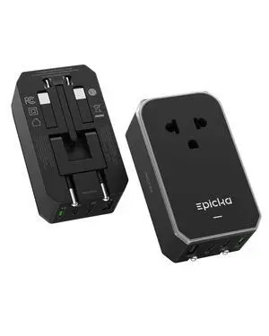 Air 40W Universal Travel Adapter, PD Fast Charging International Power Adapter with 1 AC & 4 USB Ports, Worldwide Compact Travel Essentials for US/EU(Black, 1-Pack, Not a Voltage Converter) Air 40W Universal Travel Adapter, PD Fast Charging International Power Adapter with 1 AC & 4 USB Ports, Worldwide Compact Travel Essentials for US/EU(Black, 1-Pack, Not a Voltage Converter)