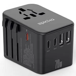 70W GaN PD Universal Travel Adapter, 3USB-C/2USB-A 70W GaN PD Universal Travel Adapter, 3USB-C/2USB-A