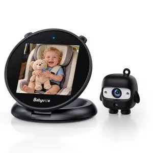 Baby Car Camera, Round Fold-Down Monitor for Rear-Facing Baby Car Camera, Round Fold-Down Monitor for Rear-Facing