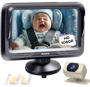 Car Baby Monitor with Camera - 1080P HD, 360° Adjustable, Night Vision, 150° Wide-Angle Lens, Easy Installation, Perfect Match for Beige Car Interiors, Ideal for Parents & Families Car Baby Monitor with Camera - 1080P HD, 360° Adjustable, Night Vision, 150° Wide-Angle Lens, Easy Installation, Perfect Match for Beige Car Interiors, Ideal for Parents & Families