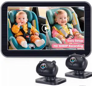 HD 1080P Dual Baby Car Camera: 7" Split Screen to Monitor 2 Kids HD 1080P Dual Baby Car Camera: 7" Split Screen to Monitor 2 Kids