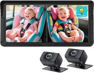 Dual Baby Car Camera for 2-Kids: 6.9'' HD Split Screen with Auto Brightness 1080P Backseat Camera for Twins Infrared Night Vision - 360° Adjustable USB Easy Setup Ideal for SUVs Minivans Dual Baby Car Camera for 2-Kids: 6.9'' HD Split Screen with Auto Brightness 1080P Backseat Camera for Twins Infrared Night Vision - 360° Adjustable USB Easy Setup Ideal for SUVs Minivans