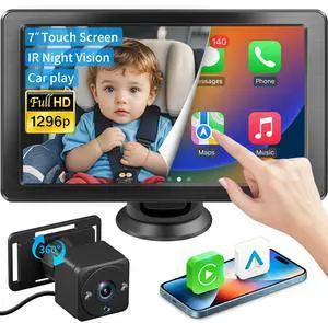 Baby Car Camera, 1296P HD Car Baby Monitor with 7" Touchscreen, CarPlay, NoGlow Night Vision, 150° Wide Angle, Live RearSeat View, Easy Installation, Alternative to Rear Facing Mirrors Baby Car Camera, 1296P HD Car Baby Monitor with 7" Touchscreen, CarPlay, NoGlow Night Vision, 150° Wide Angle, Live RearSeat View, Easy Installation, Alternative to Rear Facing Mirrors