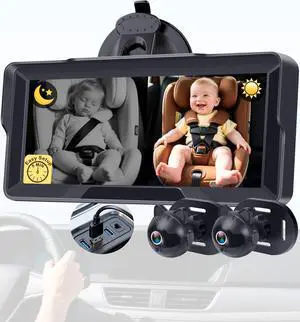 1080P Dual Baby Car Camera: 6.8" Split-Screen Monitor 2-Kids at Once 1080P Dual Baby Car Camera: 6.8" Split-Screen Monitor 2-Kids at Once