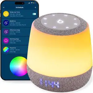 Baby Sound Machine with Night Light for Sleeping - Smart Portable Nursery White Noise Machine for Babies & Kids, Free App, No Subscription, 28 Sounds, Ok-to-Wake Alarm Clock, Sleep Timer Baby Sound Machine with Night Light for Sleeping - Smart Portable Nursery White Noise Machine for Babies & Kids, Free App, No Subscription, 28 Sounds, Ok-to-Wake Alarm Clock, Sleep Timer