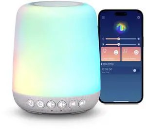 White Noise Machine Baby Sound Machine for Sleeping with 12 Night Light Colors 30 Soothing Sounds 4 Timer Portable Sleep Machine for Kids Baby Adults, Smart App Control, Touch Control White Noise Machine Baby Sound Machine for Sleeping with 12 Night Light Colors 30 Soothing Sounds 4 Timer Portable Sleep Machine for Kids Baby Adults, Smart App Control, Touch Control