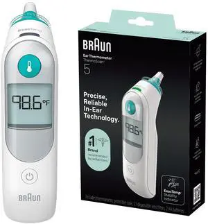 ThermoScan 5 Ear Thermometer, Digital Display, Baby and Infant Thermometer with ExacTemp Stability Indicator for Professional Accuracy, Recommended by Pediatricians ThermoScan 5 Ear Thermometer, Digital Display, Baby and Infant Thermometer with ExacTemp Stability Indicator for Professional Accuracy, Recommended by Pediatricians