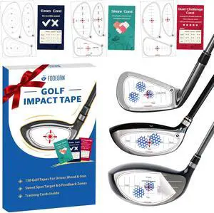 Golf Impact Tape, Club Face Impact Stickers for Drivers Irons & Woods, Instant Strike Feedback, Golf Training Aid for Simulator, Hitting Net & Home Practice, Golf Gifts for Men, 150 PCS Golf Impact Tape, Club Face Impact Stickers for Drivers Irons & Woods, Instant Strike Feedback, Golf Training Aid for Simulator, Hitting Net & Home Practice, Golf Gifts for Men, 150 PCS