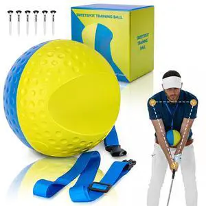 Golf Training Aid Ball Forearm Connection Swing Trainer for Consistent, Precise Swings | Fix Slicing, Scooping & Chicken-Wing, Soft Memory FoamAdjustable Lanyard (L, Blue/Yellow) Golf Training Aid Ball Forearm Connection Swing Trainer for Consistent, Precise Swings | Fix Slicing, Scooping & Chicken-Wing, Soft Memory FoamAdjustable Lanyard (L, Blue/Yellow)